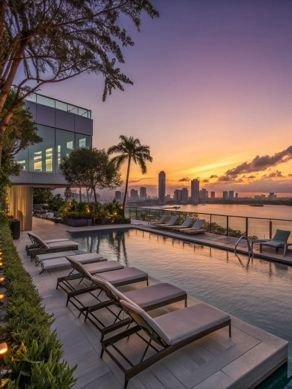 A luxurious villa with an infinity pool overlooking the turquoise Caribbean Sea at sunset, showcasing the 'Crown of the Caribbean' property.