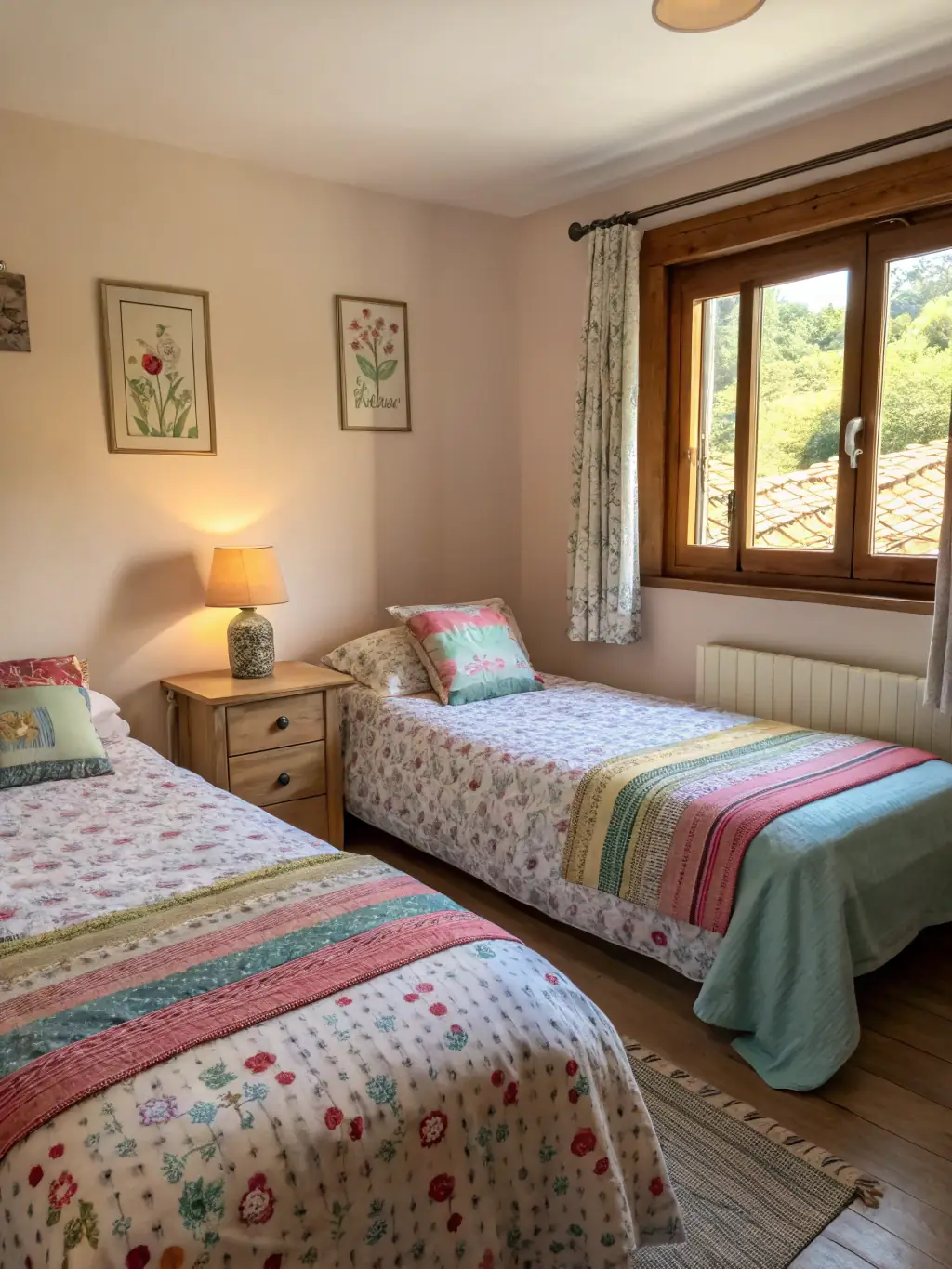A photograph of the third suite at Love St. Croix Villa, showcasing the two twin beds, flexible layout, and island view.
